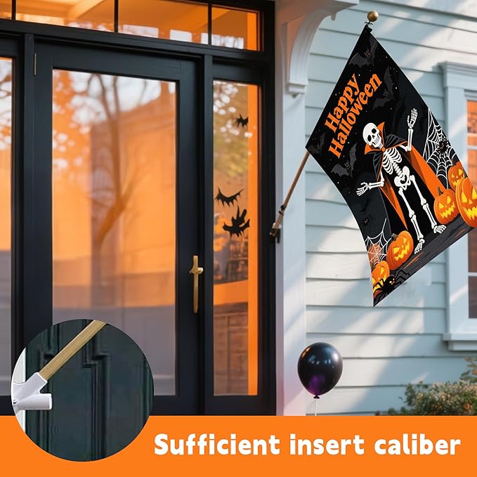 Halloween Garden Flag 12x18 Inch Double Sided, Outdoor Burlap Yard Decor for Porch, Patio, Holiday Decorations, Black3