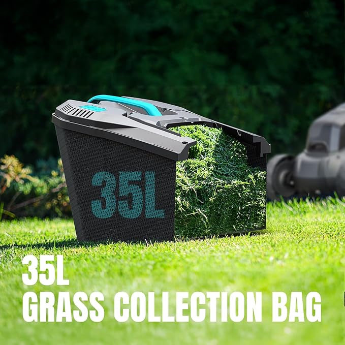 Electric Lawn Mower with Brushless Motor, 20V 13.1 inch Cordless Lawn Mower with 5-Position Cutting Height Adjustment, 2x4.0Ah Battery and Charger Included