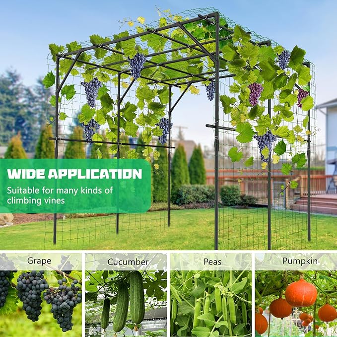 DoCred Tall Garden Arch Trellis for Climbing Plants, 79in Tall Metal Plant Support Trellis Archway for Climbing Vine Vegetable/Fruit/Flower Outdoor Yard Lawn Garden Arch Tunnel Trellis