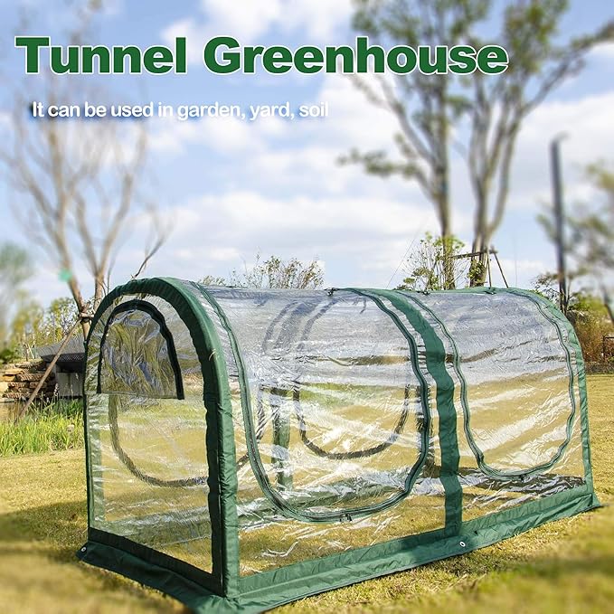 Porayhut Portable Greenhouse Tent, Easy Set-Up Gardening Flower House & Plant Sunshine Room with PVC Cover,71" X35.4" X35.4" for Protecting Plant from Cold Frost & Birds & Insects