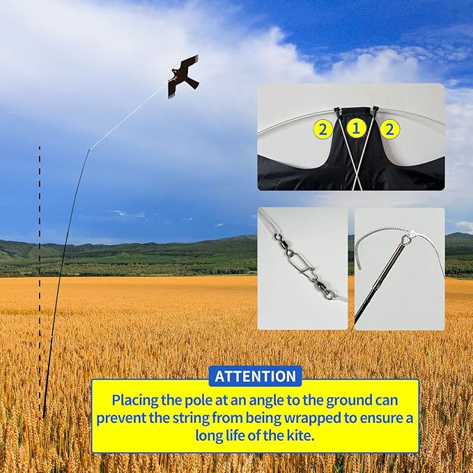 eyijklzo Bird Scarer Flying Kite Crops Farm Flying Bird Hawk Flying Kite