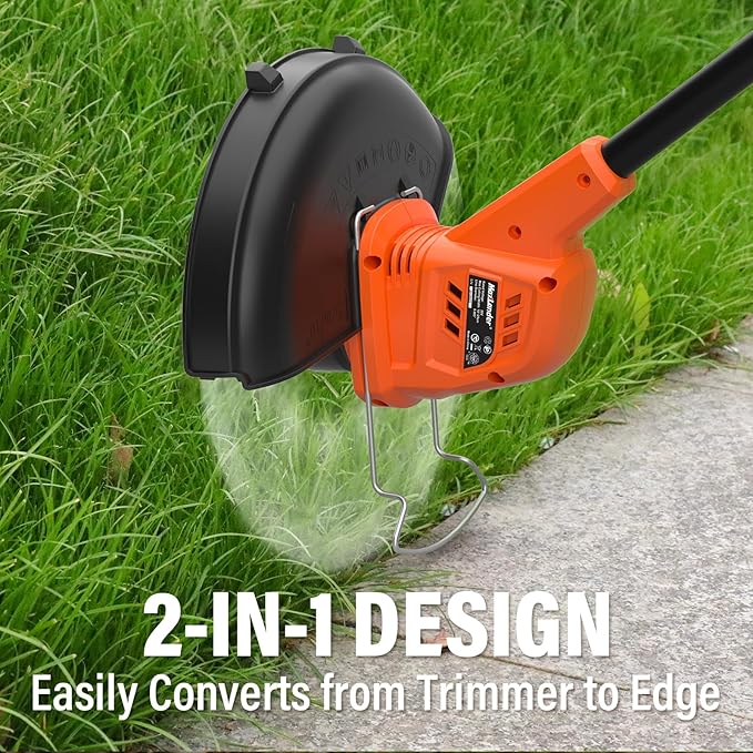 Maxlander 13Inch Electric Lawn Mower Cordless & Cordless Weed Wacker 10 inch with 2 PCS 20V 2.0Ah Batteries