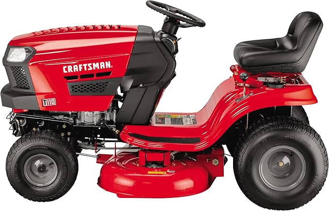 Craftsman 42" Gas Riding Lawn Mower with 17.5 HP* Briggs and Stratton Single-Cylinder Engine, Gas Lawn Tractor with 7-Speed Transmission, Red/Black