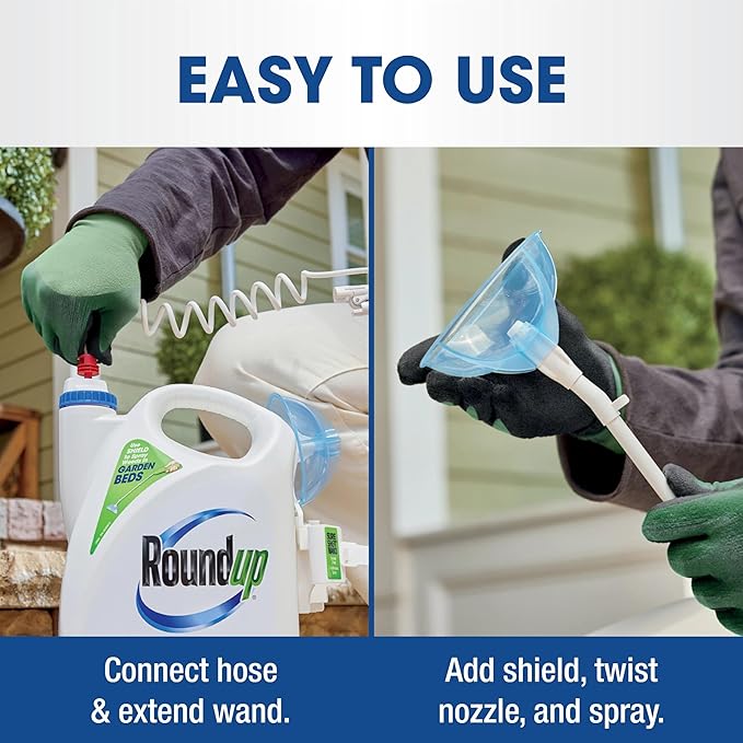 Roundup Weed & Grass Killer₄ with Sure Shot Wand, Use in and Around Flower Beds, Trees, and Driveways, 1 gal.