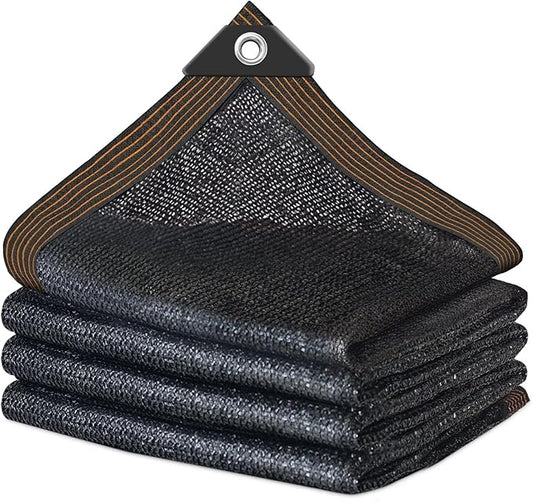 QNLONG Shade Cloth for Garden， 90% Black Shade Net Mesh Tarp with Grommets Sun Shade Cover Tear Resistance for Plants Greenhouse Chicken Coop Vegetables Pergola 6X8FT