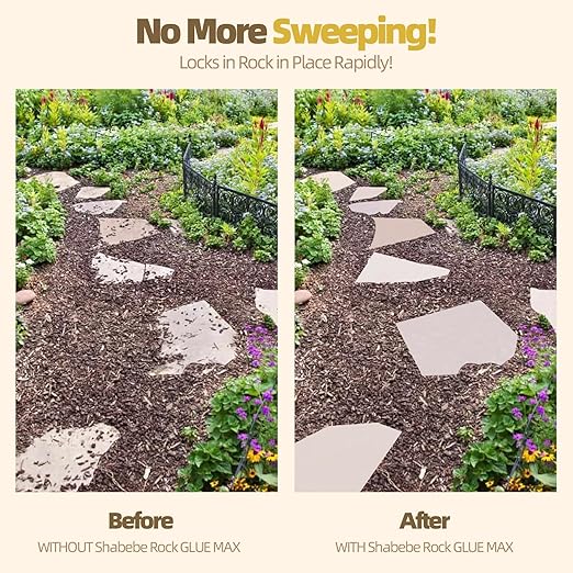 Rock Glue, 1Gallon Mulch Glue for Landscaping with Sprayer, Fast-Dry Strong Pea Gravel Stabilizer Landscape, Non-Toxic Long-Lasting Dries-Clear Strong Pea Gravel Binder for Pebble Pine Outdoor Garden