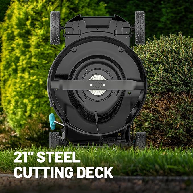 40V 21 inch Self-Propelled Lawn Mower Cordless, 3-in-1 Brushless Electric Lawn Mower with 6-Position Cutting Height Adjustment, 2 * 8.0Ah Battery & Dual Charger Included