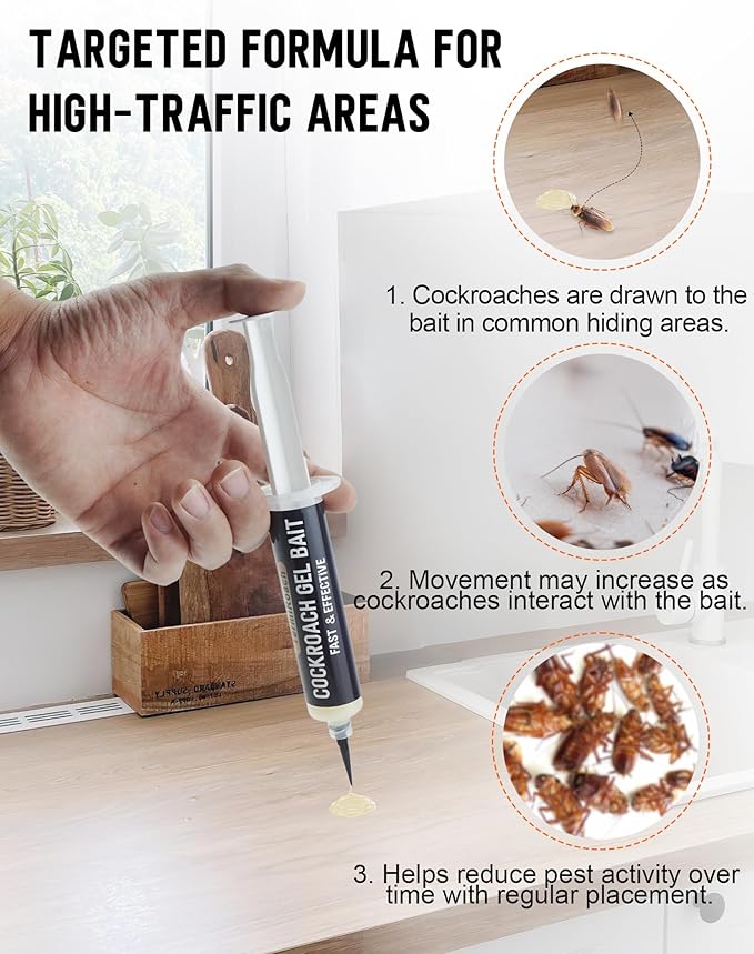 Cockroach Gel Bait Pen - Cockroach Repellent Indoor Roach Attractant with Plant-Based Formula and Essential Oils, Non-Toxic & Family Safe