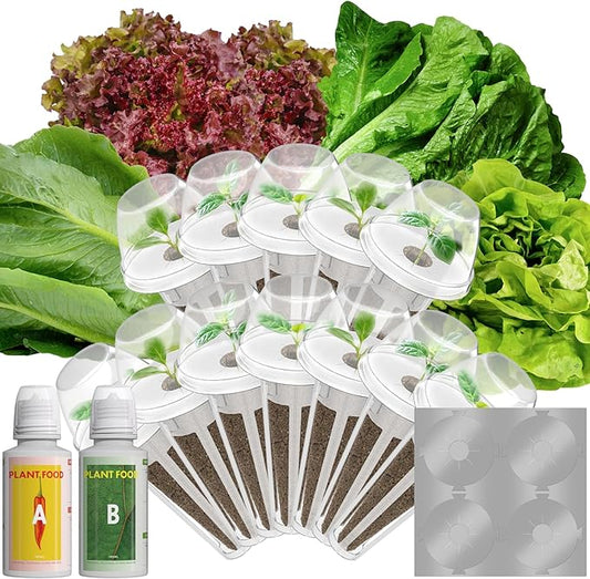 Red Romaine Lettuce Seed Pods for AeroGarden, Ahopegarden, iDOO Hydroponics Growing System Indoor, 400+ Seeds(12-Pods)