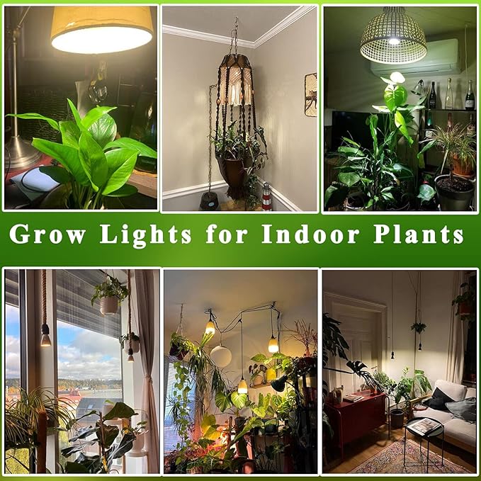 MILYN 2 Pack LED Grow Light Bulb, 30W Full Spectrum Plant Light Bulb Warm LED Grow Lights for Indoor Plants Vegetables, Flowers, Houseplants and Seedlings, E26 Lamp for Greenhouse, Garden, Hydroponic