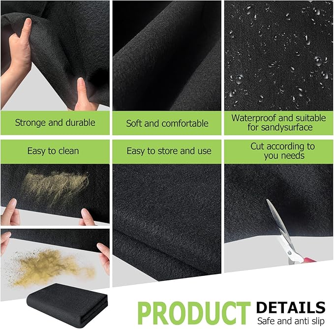 Outdoor Storage Shed Floor Mat, 6 * 8.2FT Waterproof Washable Garden Flooring Pad with Non Slip Backing, Soft Furniture Patio Covering Carport dust Oil Mat-Tool Shed, Storage Shed Not Included