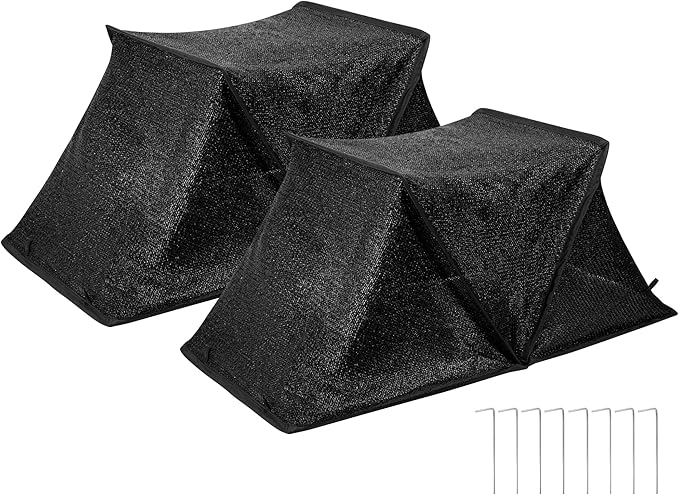 2 Pack Foldable Plant Shade Tent, 35" x 20" x 14" Raised Garden Bed Plant Sun Protection Cover, UV Resisitant 80% Sunblock Garden Sun Shade Net Crop Cage with Stakes for Outdoor Plants Flower Potted