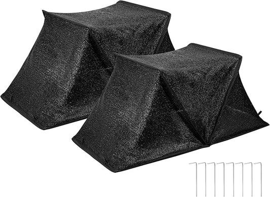 2 Pack Foldable Plant Shade Tent, 35" x 20" x 14" Raised Garden Bed Plant Sun Protection Cover, UV Resisitant 80% Sunblock Garden Sun Shade Net Crop Cage with Stakes for Outdoor Plants Flower Potted