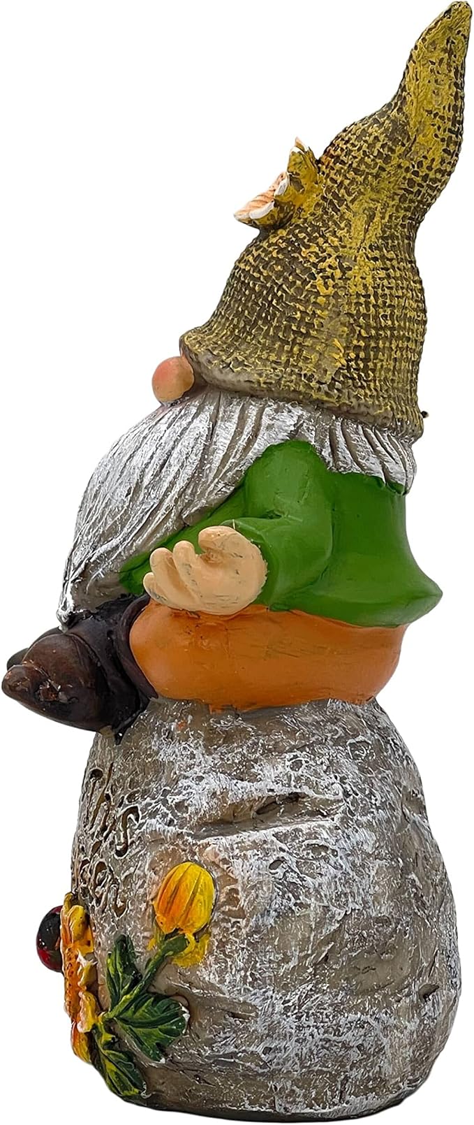 Galt International Bless This Garden Stone Meditating Garden Gnome Statue 8" - Hand Painted Décor for Outdoor Patio Lawn Ornaments Birthday Housewarming Gift