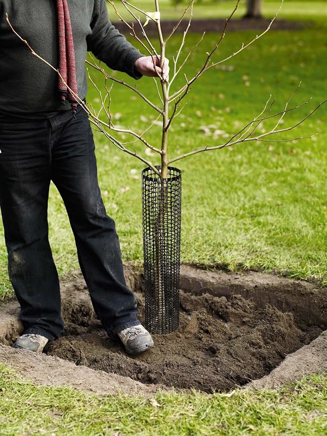 Mesh Tree Bark Protector Guard 24 Inches Tall (5 Pack) Heavy Duty Plastic with Zip Ties