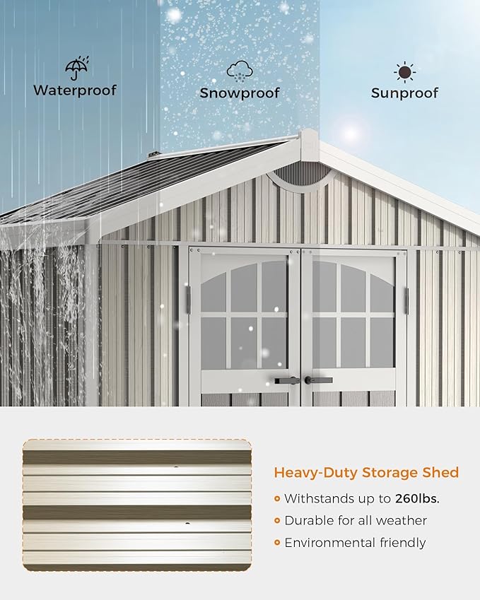 6X4 FT Metal Garden Sheds & Outdoor Storage with Sloping Roof,Lockable Door for Backyard,Patio