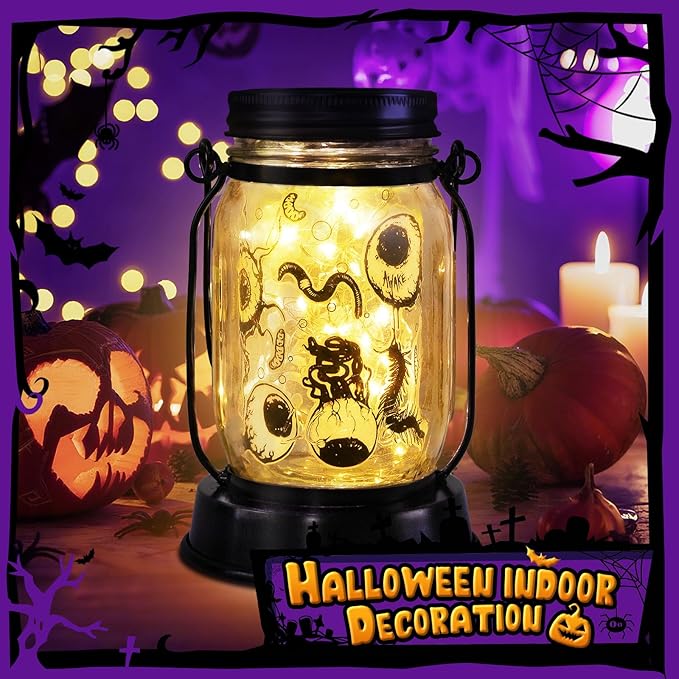 Halloween Decorations Gifts for Women/Men Halloween Eyeballs Solar Lanterns Eyeball Decorations Outdoor Lights Solar Garden for Yard, Patio,Backyard,Porch Torches Light