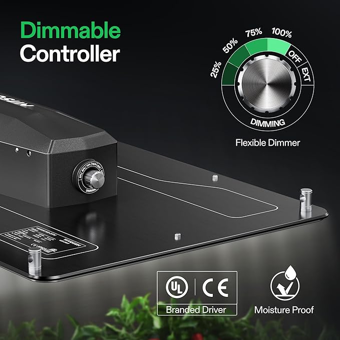 VIVOSUN VS2000 LED Grow Light with Full Spectrum Diodes & Brand Driver Dimmable Lights Sunlike for Seedling Veg & Bloom Plant Grow Lamps for 2x4/3x3 Grow Tent