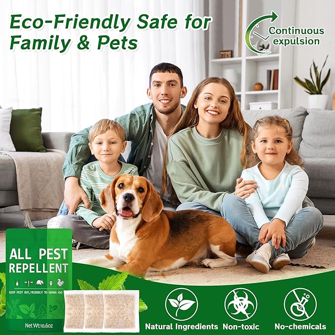 Rodent Mice Repellent, Peppermint Oil Mouse Repellent Balls for Rats Deterrent, Keep Rat Mice Mouse Rodent Out of Indoor House Outdoor Car Engines RV Garage, Humans Pets Safe