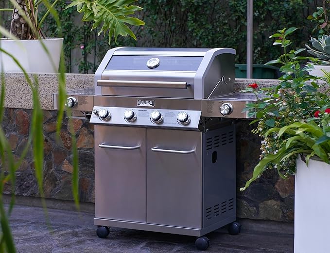 Monument Grills 35633 Propane Grill with Grill Cover Bundle (2 Items)