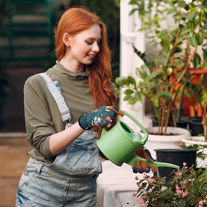 Bamllum Leather Gardening Gloves for Women - Working Gloves for Weeding, Digging, Planting, Raking and Pruning