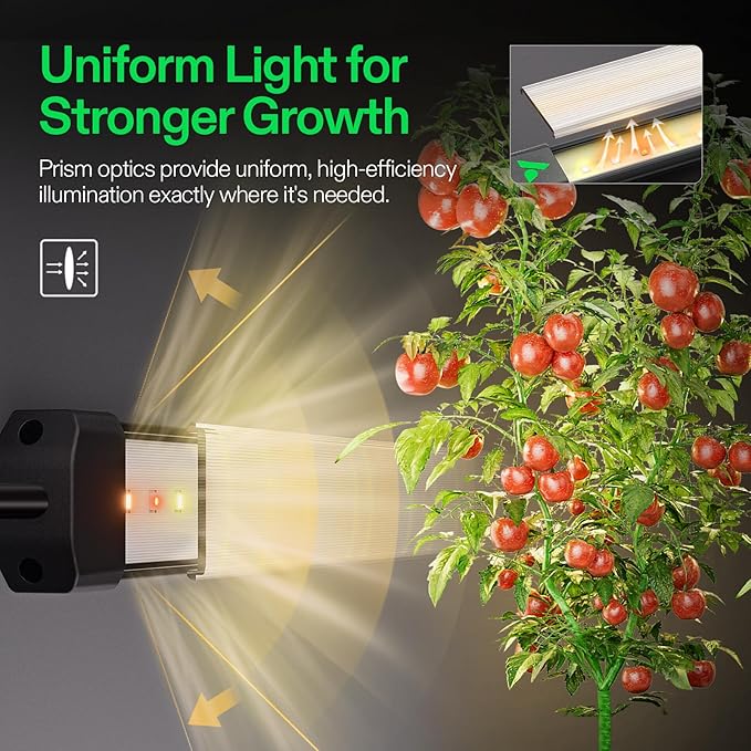 VIVOSUN Lumaray LED Grow Light Bars 16”(8-Bar), Full Spectrum Side Lighting with 60% Red Light up to 25% Yields for Grow Tents, Greenhouses, Magnet Reliability Upgraded, SGS Compatible