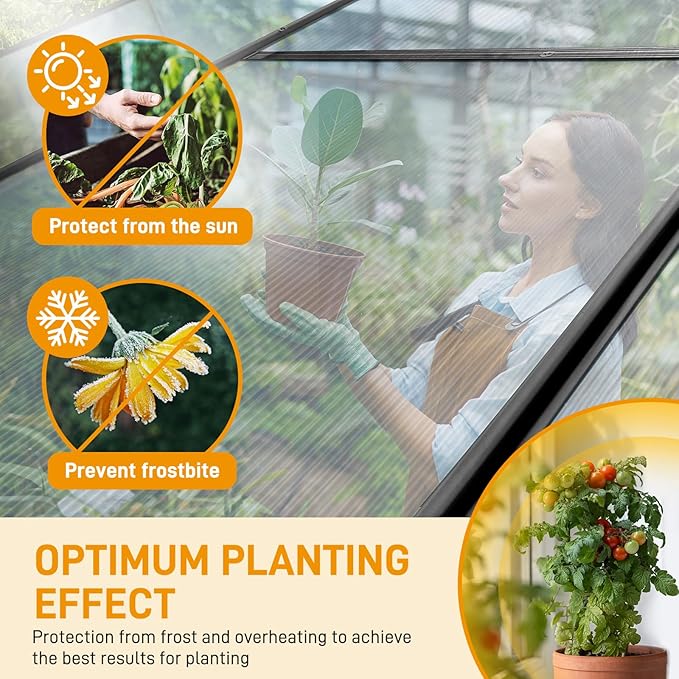 6x8 FT Greenhouse for Outdoors, Heavy Duty Polycarbonate Panels with 5 Roof Vents, Aluminum Large Walk-in Greenhouse for Outside Garden Backyard, Easy Setup, Black