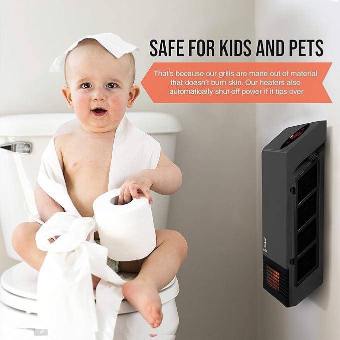 Heat Storm Wall Gray HS-1000-WX Deluxe Indoor Infrared Space Saving-1000 Watts-Remote Control-Home & Office Heater-Safe to Touch Grill, 13x4x17