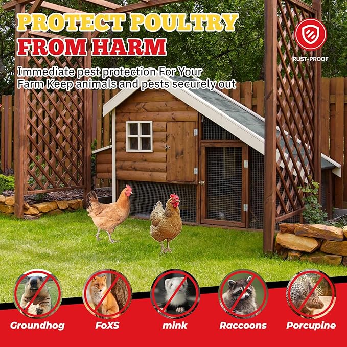 Hardware Cloth,1/2inch 48inx100ft 19 Gauge,Double-Layer Hot-Dip Galvanizing After Welding,Chicken Wire Fence Wire Mesh Fence Poultry Netting Garden Fence Tree Guard Rolls Chicken Coop Accessories