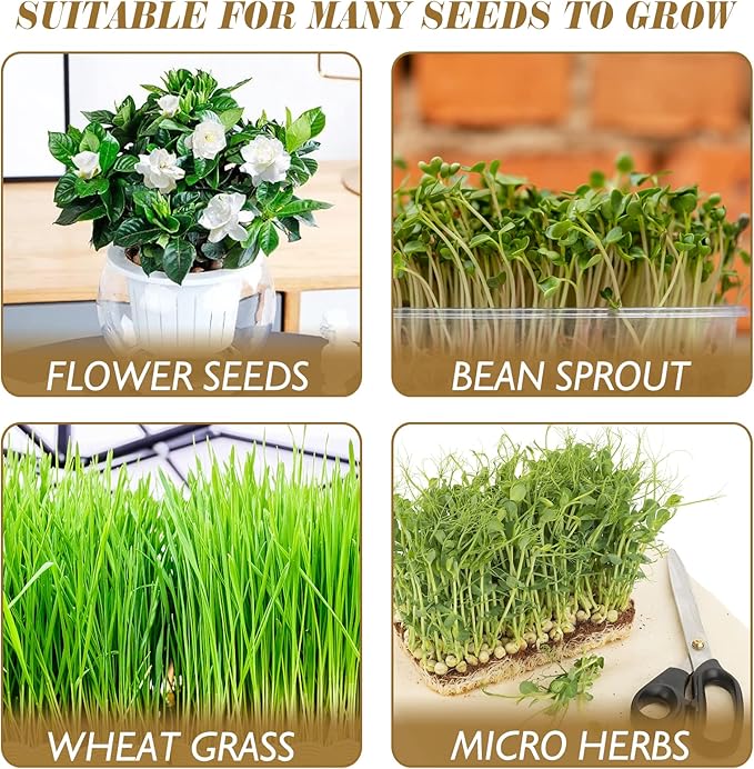 Halatool 5Pads Jute Grow Mat,Natural Hemp Mats for Growing Microgreens,10" X 10" Hydroponic Grow Pads for 1010 Micro Greens Growing Trays,Indoor Sprouting kit for Wheatgrass Sprouts