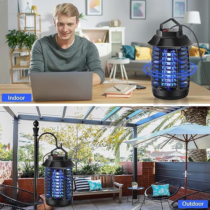 Bug Zapper, 3000V High Powered Mosquito Fruit Fly Zappers Killer, Insect Fly Swatter Zapper Mosquito Trap Outdoor, Fly Traps, Gnat Killer for Indoor, Home, Garden, Backyard