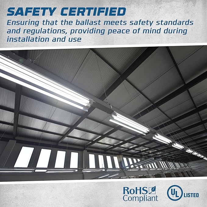 OHLECTRIC Replacement for Keystone KTEB-240-1-TP-PIC 2 Lamp T12 Electronic Fluorescent Ballast | 120V Input with Instant Start Operation | 0.85 Ballast Factor, UL-Approved