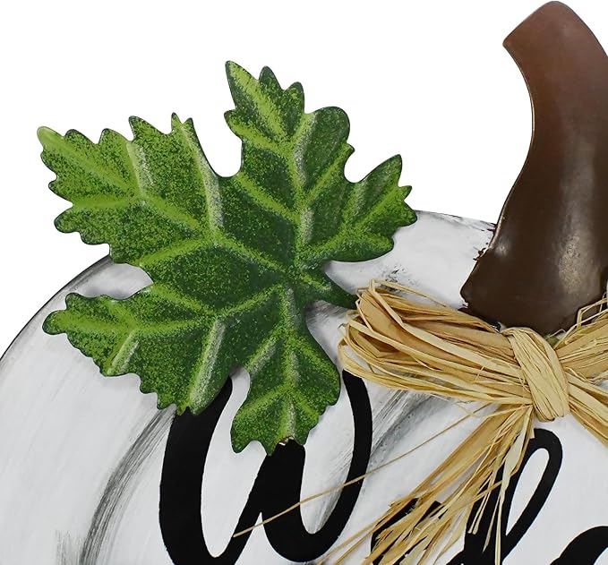 Morning View Stacked Pumpkin Garden Stakes Metal Welcome Yard Sign Happy Fall Decor Outdoor Autumn Yard Stake Art Pumpkin Lawn Ornaments for Patio Porch Thanksgiving Halloween Harvest 18.5 Inch