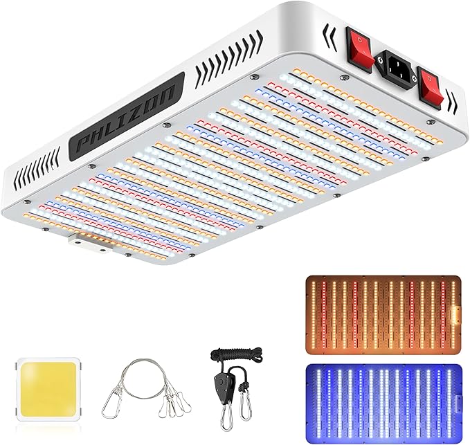 Phlizon pro2000W High Power Led Grow Light with High Yield Diodes Full Spectrum LED Grow Lights for Indoor Plants Greenhouse Veg Bloom Light Hydroponic Grow Lamp