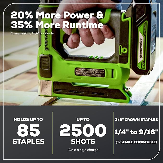 Greenworks 48V (2x24V) Cordless Yard Tool Combo - 21" Self - Propelled Lawn Mower, 12" Trimmer, Blower + 24V 3/8" Crown Stapler