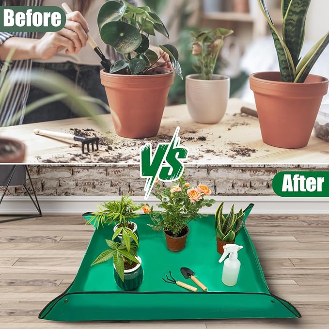 2PCS Repotting Mat, Excellence Indoor Waterproof Plant Transplanting Mat, Professional Gardening Mat Supplies