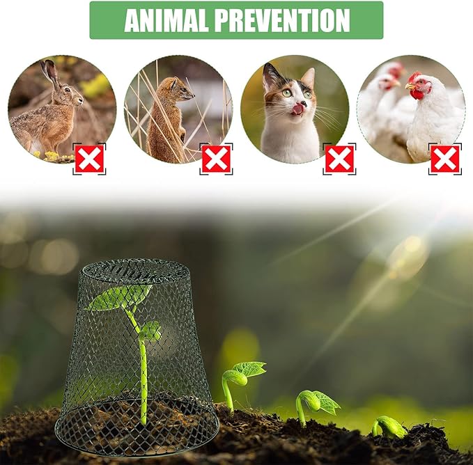 40 Pcs 9 inch Chicken Wire Plant Covers Bulk,Wire Garden Cloches Chicken Wire Cloche Plant Protector Metal Heavy Duty Garden Plant Cloche for Keeping Bunnies Chicken Squirrels Birds Other Out