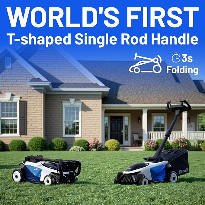 Electric Lawn Mower, Self-propelled Lawn Mower Cordless 40V(2x20V) 18.5" Brushless Mower with Electric Cutting Height Adjustment, Higher Rotation Speed, 2 x 4.0Ah Battery and Rapid Charge Included