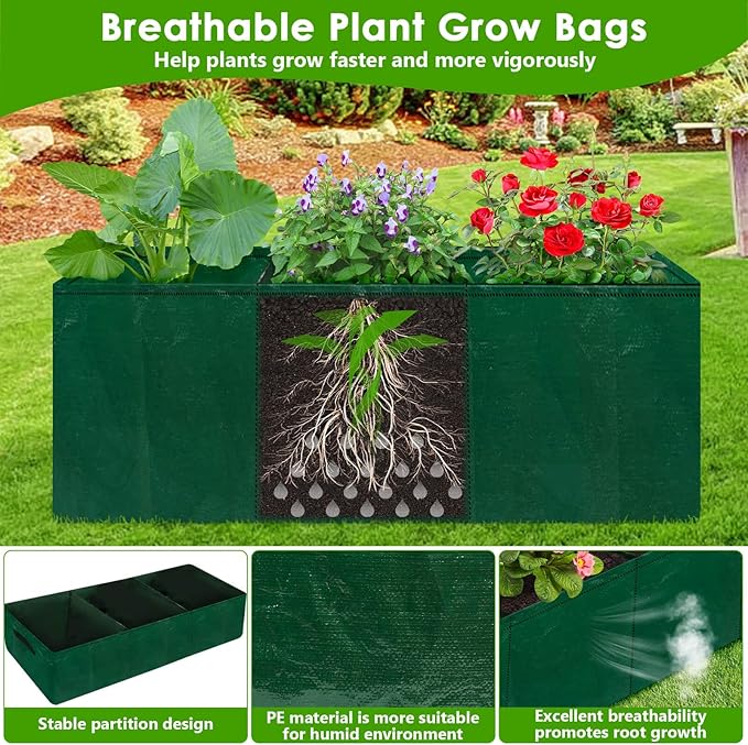 Cucumber Trellis for Climbing Plants with Grow Bag, 61" Tall Metal U-Frame Garden Trellis for Raised Bed with Garden Netting and Plant Clip Plant Ties for Vegetables, Squash, Pea, Grape