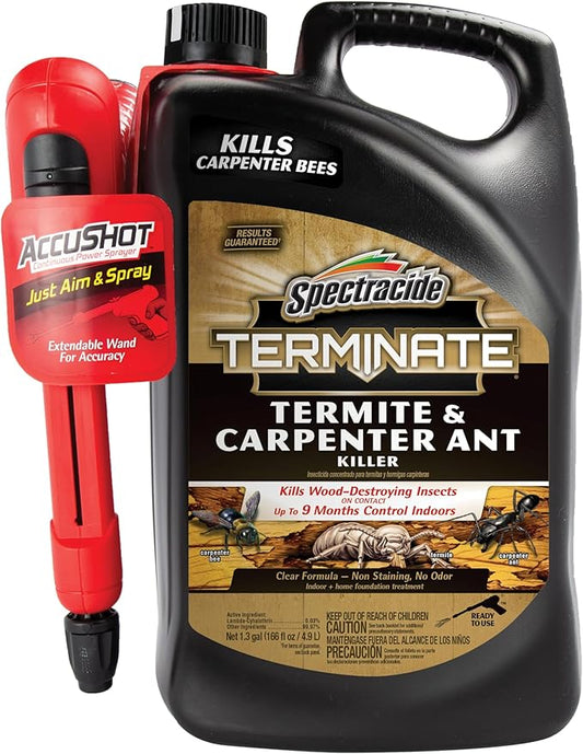 Spectracide Terminate Termite And Carpenter Ant Killer 1.33 Gallons, Includes AccuShot Sprayer