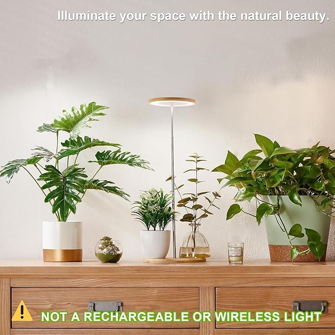 Plant Grow Light for Indoor Plant,Bamboo Mini LED Grow Light Garden,Height Adjustable,Automatic Timer with 8/12/16 Hours