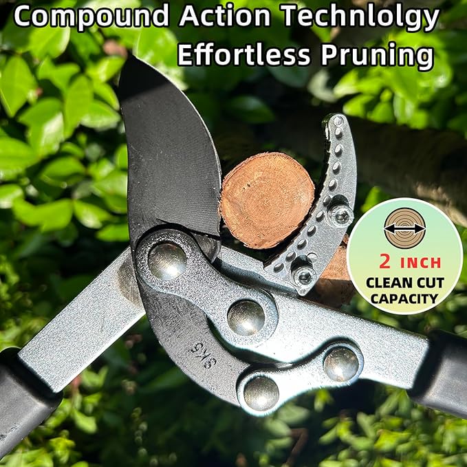 Loppers for Tree Trimming Heavy Duty Branch Cutter with Compound Action, Effortless Tree Pruner Extendable 28-41" Loppers for Gardening, Long Handle Pruning Shears with 2" Clean Cut Capacity