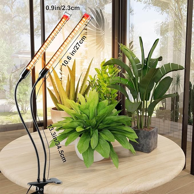Clip Grow Lights for Seed Starting Seedlings with Timer, Enough Bright 18 Watt Power Home Plug, Not 5W Adapter, Small Bonsai Grow Light, Full Spectrum Plant Light for Indoor Growing