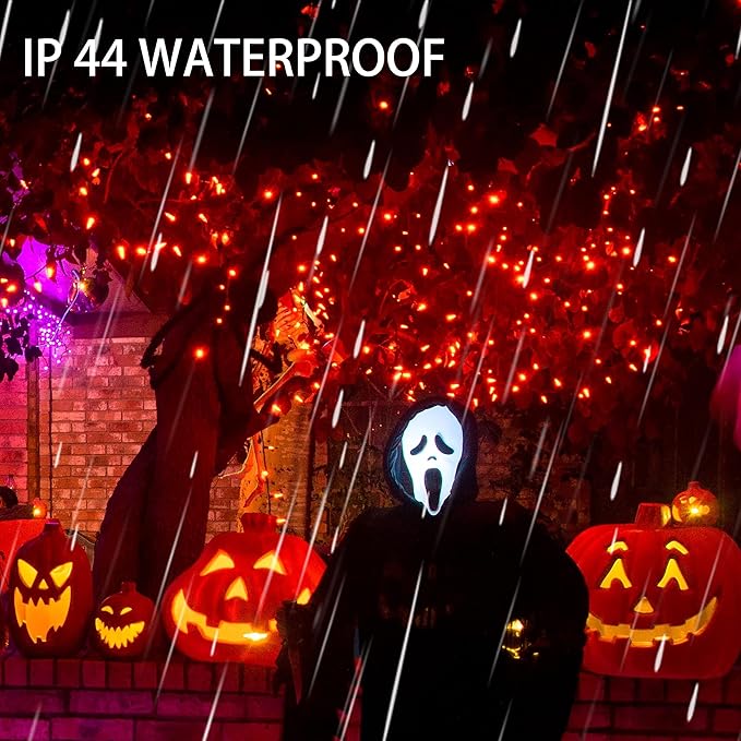 Dazzle Bright 200 LED Halloween Mini String Lights, 65FT Light Up 8 Modes Christmas Decorations Fairy Lights for Indoor Outdoor Room Garden Holiday Party (Orange)