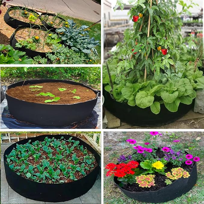 2-Pack 50 Gallon Plant Grow Bags, Large Fabric Raised Garden Bed with Handles,Durable Garden Beds Planters Aeration Gardening Container to Grow Vegetables for Outdoor Plants