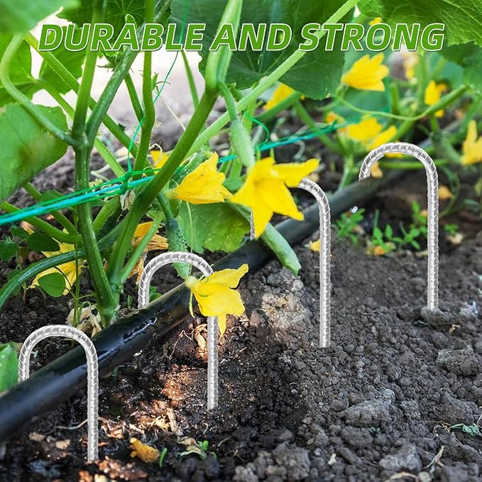 Rebar Stakes 16inx10mm Galvanized J Hook 10pcs – Heavy Duty Ground Tent Stakes for Fence,Bounce House,Outdoor Plants,Artificial Turf,Dog Coop,Metal Stakes for Christmas Decorations