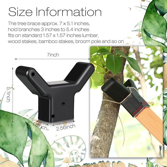 Yungyan 4 Pcs Tree Support, Plastic Fruit Tree Branch Support Device Tree Brace Prevent Them from Breaking for Vineyards Ornamental Gardens Orchards Fits on Standard 1.57 x 1.57 Inch Lumber (Grey)