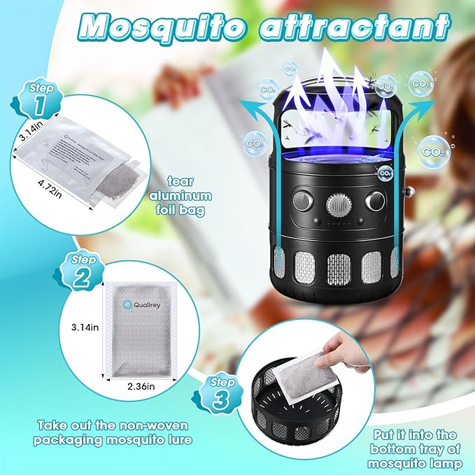 14 Pack Mosquito Attractant in Bulk, Lure for Bug Zapper Bait Refill Compatible with All Mosquito Trap Enhances Catch Rates for Indoor Outdoor Traps, Safe and Long Lasting