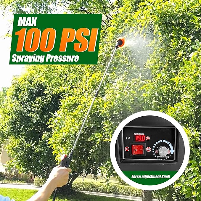 Backpack Sprayer 4 Gallon Battery Powered Garden Sprayer, VaxMay Electric Weed Sprayer Works with Makita 18V Battery, 100 PSI, Telescopic Wand, 5 Nozzles, 2.5Ah Battery&Charger Included