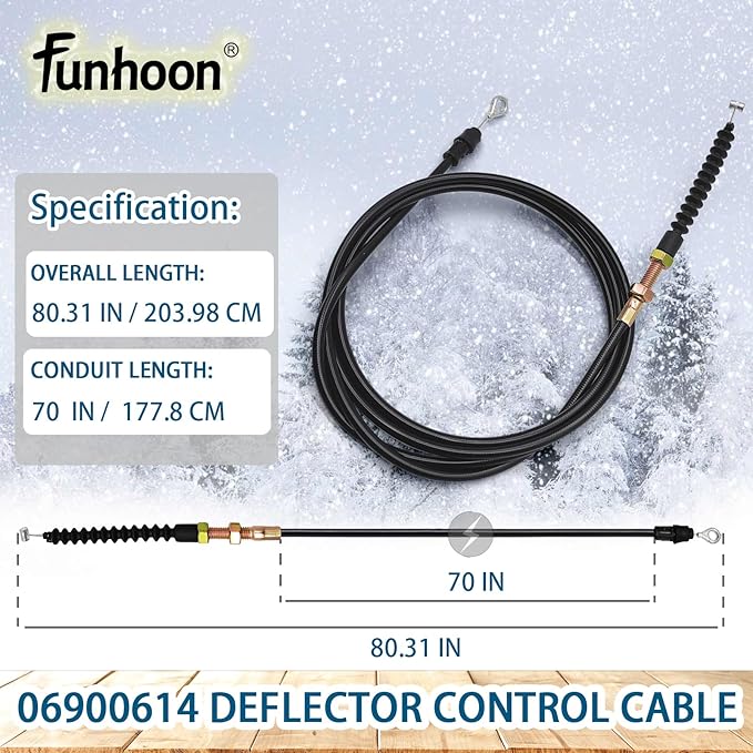 06900614 Deflector Control Cable for Ariens 921024 921029 921030 921032 921038 921040 921045 921046 921047 Deluxe 24" 28" 30" 32" Platinum SHO 24" 30" AX 254cc Engine Snow Blowers